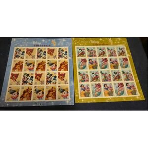 USPS The Art of Disney Friendship and Celebration 37 Cent Stamp Sheets Set of 2
